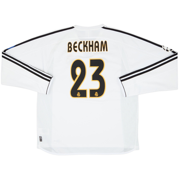 2003-04 Real Madrid Maillot Domicile ML Beckham #23 - 9/10 - (L)
