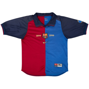 1999-00 Barcelona Maillot Domicile Centenaire - 5/10 - (13-15 ans)