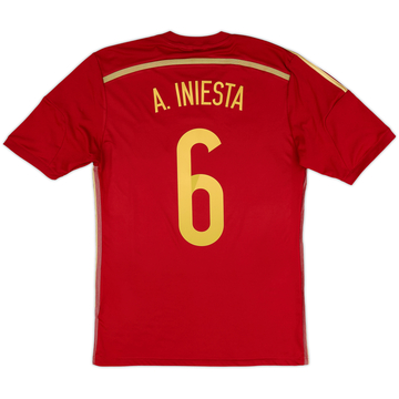 2013-15 Spain Maillot Domicile A.Iniesta #6 - 6/10 - (S)