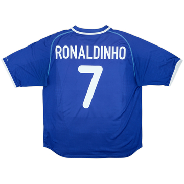 2000-02 Brazil Maillot extérieur Ronaldinho #7 - 7/10 - (XL)