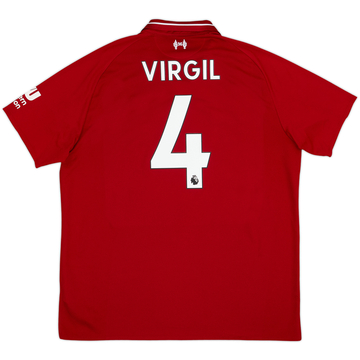 2018-19 Liverpool Maillot Domicile Virgil #4 - 6/10 - (XL)