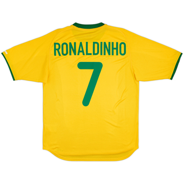 2000-02 Brazil Maillot Domicile Ronaldinho #7 - 9/10 - (M)