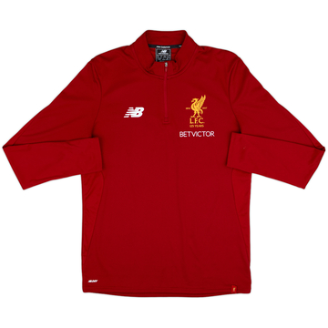 2017-18 Liverpool New Balance Haut d'entraînement 1/4 Zip - 7/10 - (M)