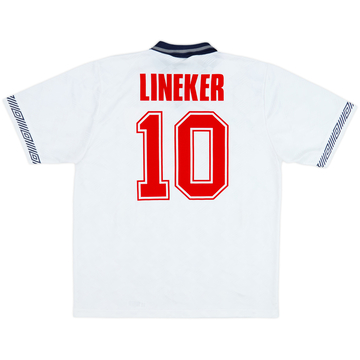 1990-92 England Maillot Domicile Lineker #10 - 9/10 - (L)