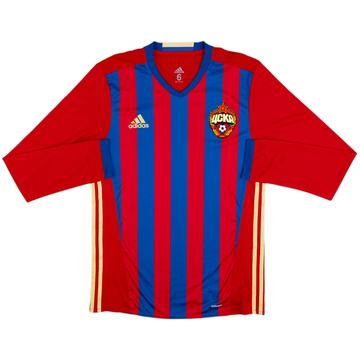 2016-17 CSKA Moscow Player Issue Home L/S Shirt - 8/10 - (M)