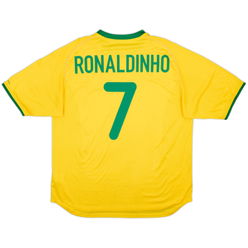 2000-02 Brazil Maillot Domicile Ronaldinho #7 - 7/10 - (XL)