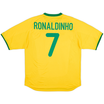 2000-02 Brazil Maillot domicile Ronaldinho #7 - 8/10 - (XL)