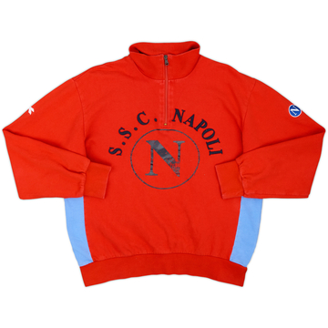 2006-07 Napoli Macron 1/4 Zip Haut d'entraînement - 8/10 - (L)