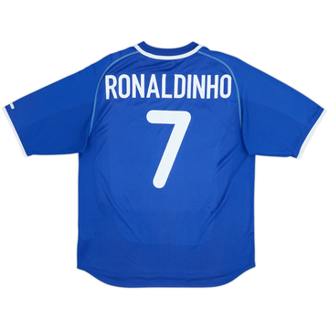 2000-02 Brazil Maillot extérieur Ronaldinho #7 - 5/10 - (L)