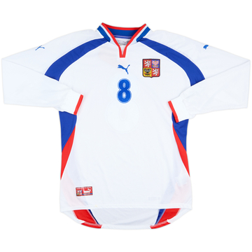 2001 République Tchèque Maillot Version Match Extérieur Manches Longues #8 (Poborsky)