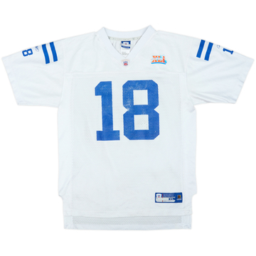 2006 Indianapolis Colts Manning #18 Super Bowl XLI Maillot Reebok On Field Extérieur - 8/10 - (XL.Boys)