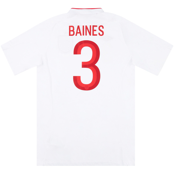 Maillot de match domicile Angleterre 2012 Baines #3 (v Saint-Marin)