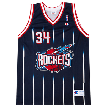 1995-01 Houston Rockets Olajuwon #34 Maillot extérieur Champion (Excellent) XL