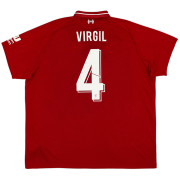 2018-19 Liverpool Maillot Domicile Virgil #4 - 6/10 - (XXL)