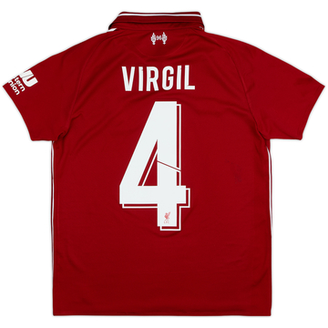 2018-19 Liverpool Maillot domicile Virgil #4 - 8/10 - (13-14 ans)