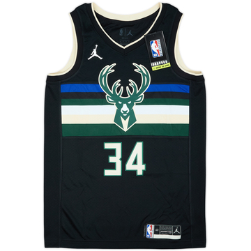 2020-22 Milwaukee Bucks Antetokounmpo #34 Nike Maillot Swingman Alternatif (S)
